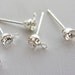 32pcs silverplated rhinestone/crystal Earring Posts With Loop And rubber Earring Backs 15mmx6mm