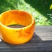 Wide Orange and Yellow Bakelite Bangle Bracelet