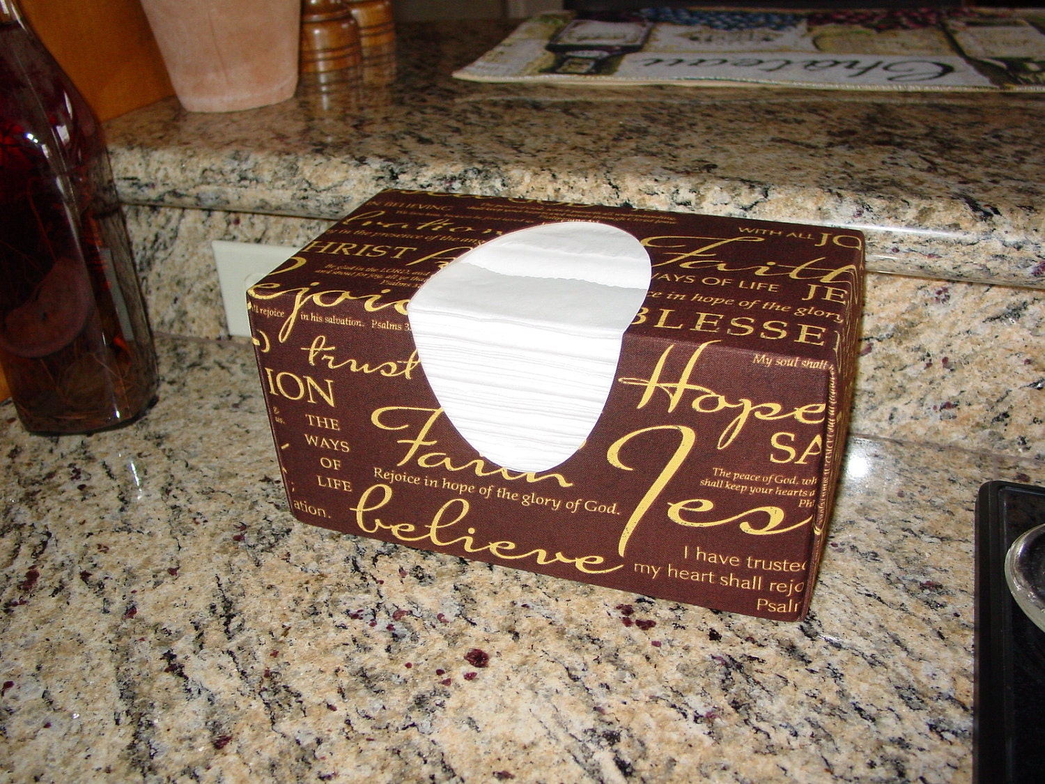Words Of Faith Religious Tissue Box Cover