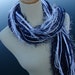 Navy ad White Fringe Scarf