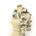 Hand Knit Ruffled Scarf - Brown Tan Cream White