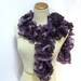 Ruffle Scarf Purple Hand Knit Women Accessories Scarves Handmade Arlenesboutique