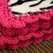 Zebra Striped Fleece Throw Blanket with Pink Crochet Edge