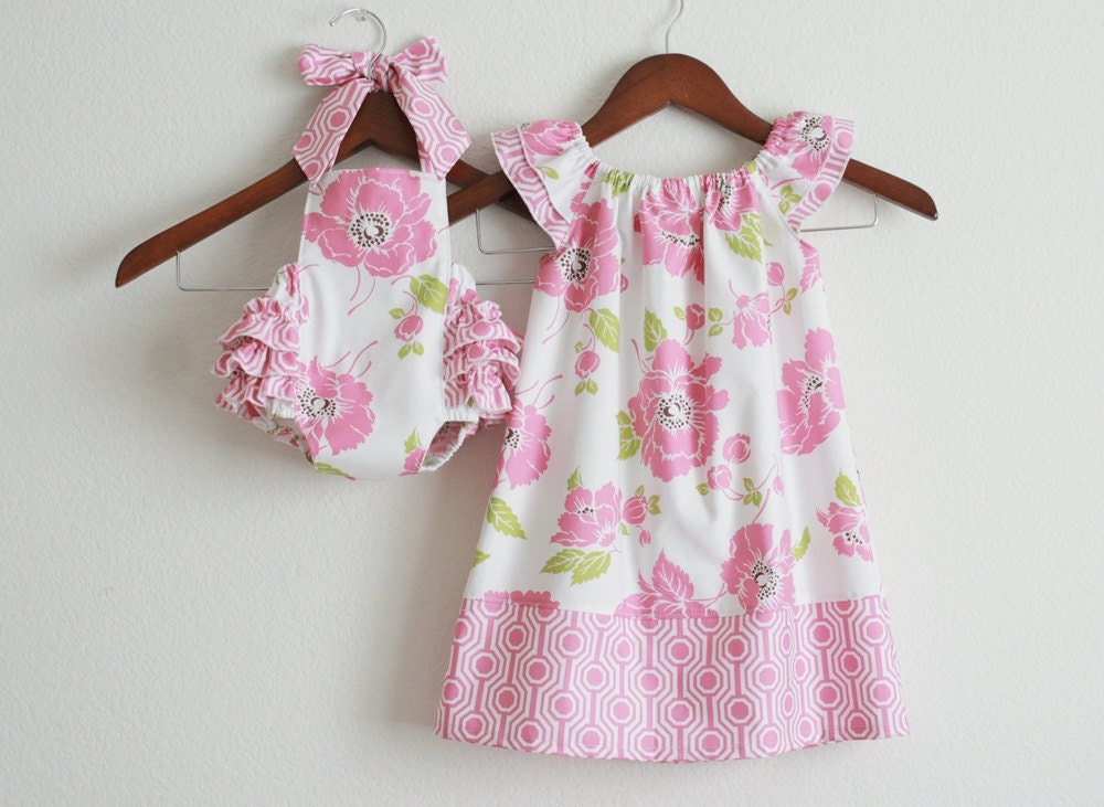 TWO piece Matching Sibling SET Big sister Flutter Dress and
