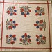TABLECLOTH of Natural fabric w printed flowers in red green blue