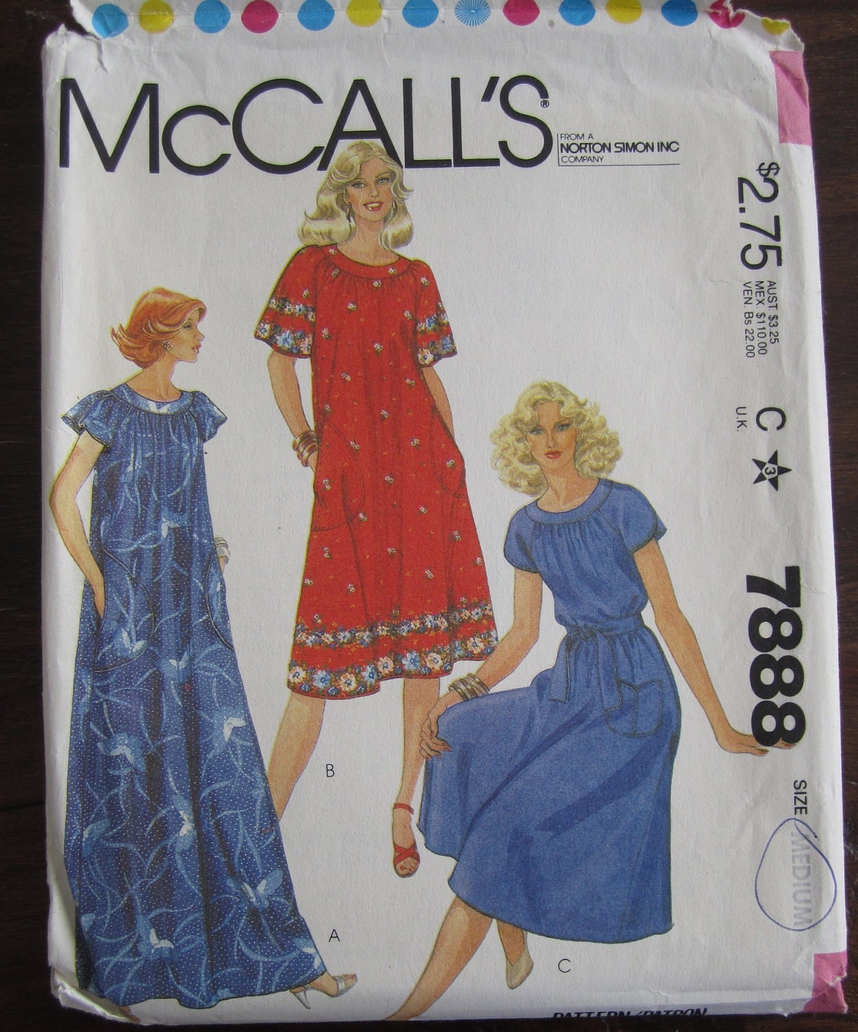 MuMu DRESS Pattern McCalls sz 14 16 MEDIUM