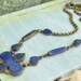 THE OLD WEST vintage brass necklace with blue Lapis stone inlays