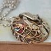 TIMELESS LOVE steampunk baby owl necklace with vintage watch movement