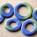 6 Torch Fired Enamel Washers Connectors Copper Findings O Rings