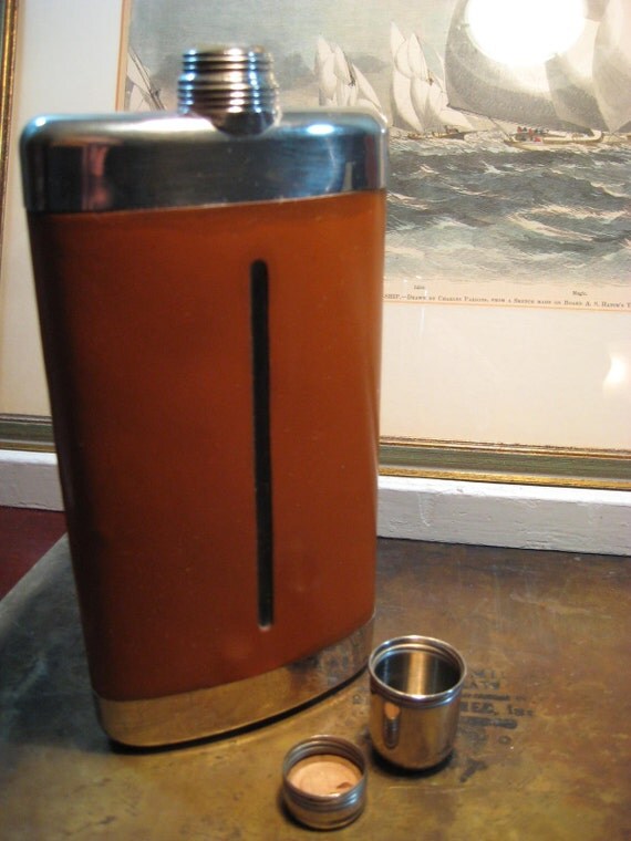 Vintage Leather Flask Made In Germany US Zone