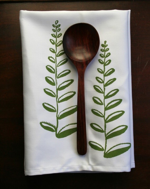 Items similar to Cloth Dinner Napkin. Green Fronds. Set of Four