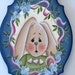 Bunny on Fancy Plaque, Handpainted, Home Decor, Wall Art