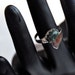 Silver ring with black stone size 6 1/2, granite look, bezel, cabochon