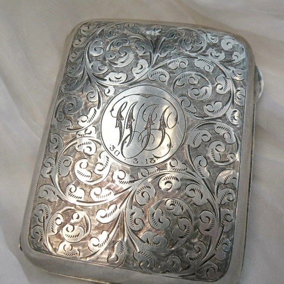 Antique Sterling Silver Cigarette Case By Suelovesjunk On Etsy