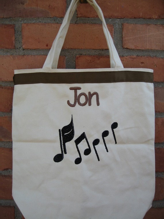 Music tote bag Personalized with any name Carry your music