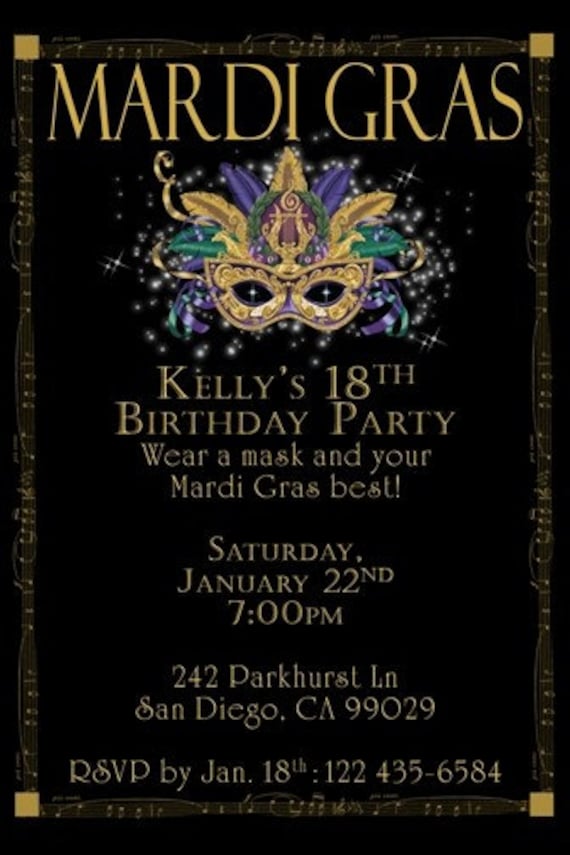 Mardi Gra Invitations 6