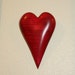 Carved Wood Heart in Red Curly Maple