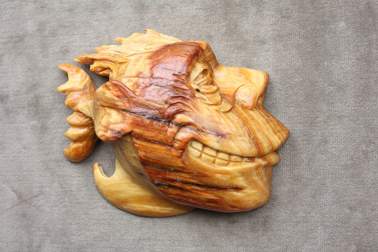 Whimsical Wood Carving Fish Art Christmas by