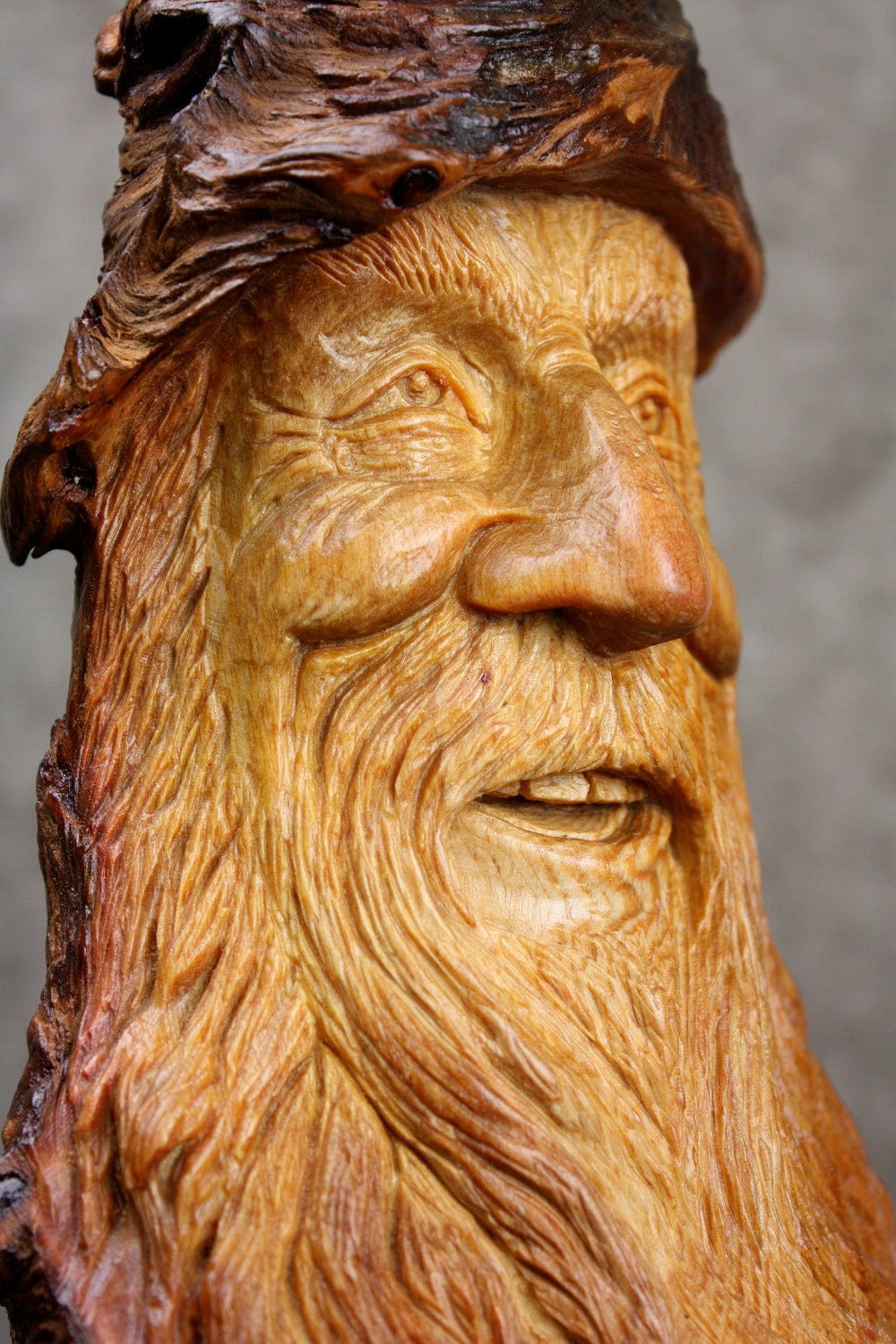 Wood Carving Wood Spirit Santa Elf Wizard a Christmas Gift on