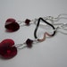 HEART TO HEART Sterling Silver Heart Earrings With Red Swarovski Crystal Beads