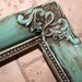Shabby Chic Picture Frame with Scroll Design in Turquois