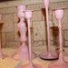 Cottage Decor - Set of 5 Shabby Chic Candle Holders in Pale Pink - instant collection