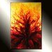 Original Abstract painting Contemporary Red , Fine Art by Henry Parsinia Large 36x24