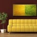 Original Modern Abstract Painting, Contemporary Yellow Green Fine Art by Henry Parsinia Large 48x24