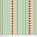 SALE Strawberry Stripe teal, from Fly a Kite by October Afternoon and Riley Blake, 1/2 yard