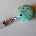 Aqua Dots - Name Badge Holder - Retractable ID Badge Reel - Fun Badge Clip - Fabric Button Badge - Teacher Gift - Peds RN Badge - Badges