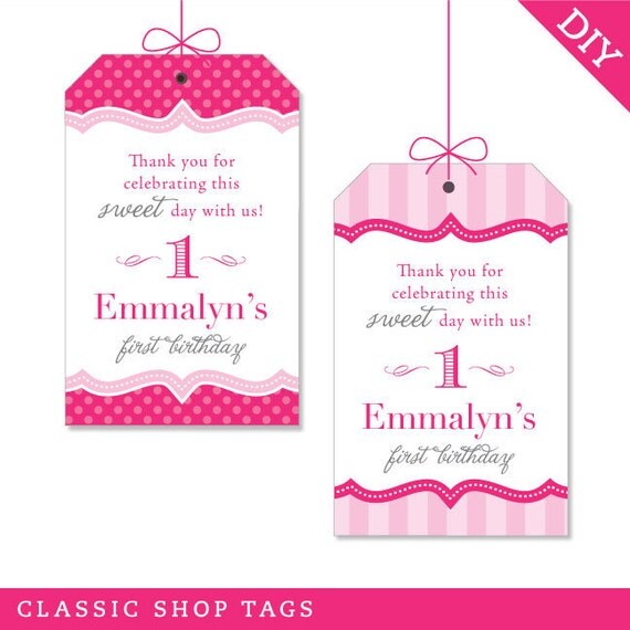 Pretty in Pink party - Personalized DIY printable favor tags Il_570xn