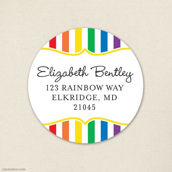 Rainbow Address Labels - Sheet of 24 Il_570xn