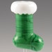 Lampwork Glass Bead Handmade Green Christmas Stocking Holiday Focal Bead SRA - The Spacer Bead Shop
