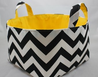 10 X 10 x 6 Reversible Fabric Bin Fabric Organizer ZigZag Choose your colors