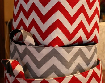 Storage bin, Laundry hamper, Toy Storage, 12 x 12 x 12 ZigZag Choose your color combinations
