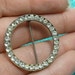 Sterling Circle Rhinestone Brooch