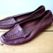 S A L E Vintage Eggplant Leather Woven Loafers