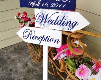 Wedding Signage Custom Wood Directional Sign by OurHobbyToYourHome