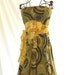 Urban Shabby chic Sundress, Yellow abstract funky strapless dress, Beach summer halter dress, Romantic Easter Dress