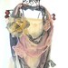 Bib necklace, French country chic Statement necklace, Rag fabric necklace, blue, romantic, beach jewelry, boho chic, Mother day, lace,