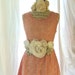 Lace dress, jackie o mod dress, shabby peach, romantic womens clothing, cottage, party sundress