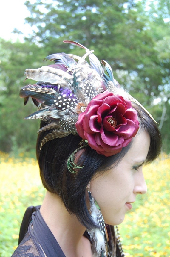 Items Similar To Tribal Goddess Feather Headdress On Etsy