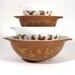 Vintage Pyrex Early American Cinderella Nesting Bowls Set of (4)
