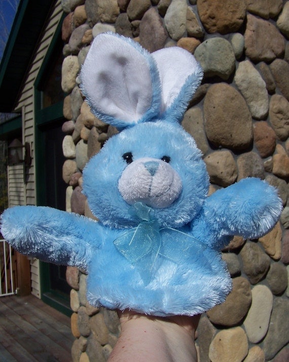 light blue stuffed bunny