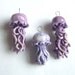 SALE - 50 percent off - Jellyfish Pendant - Red with Purple - Porcelain