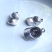 Baseball Cap Charms 3 piece set Silver Tone Component Destash