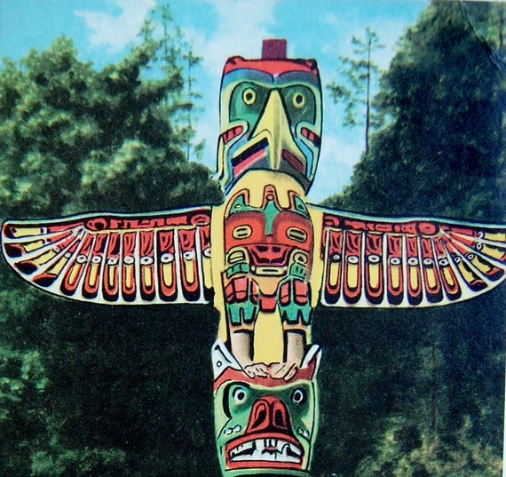 Thunderbird Totem Pole Stanley Park Vancouver B.C. Canada Post