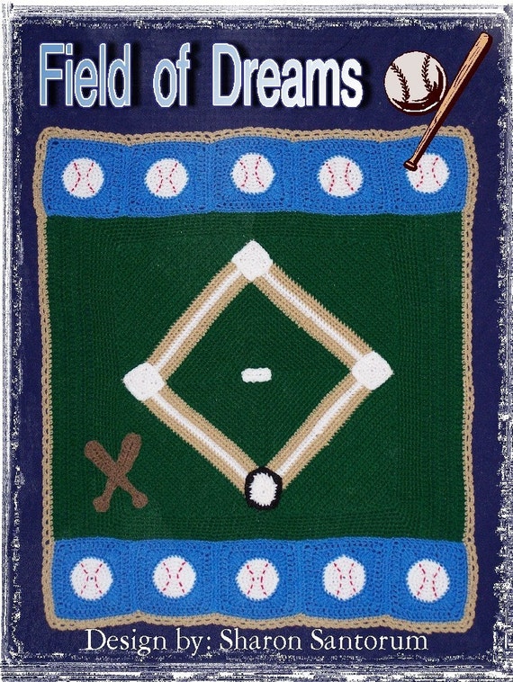 Field of Dreams Baseball Baby Afghan or Blanket Crochet