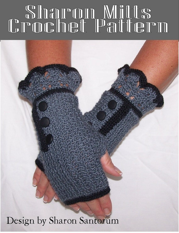 shopping bags crochet patterns INSTANT Mitts  Crochet  Pattern Sharon Fingerless DOWNLOAD. Glove PDF