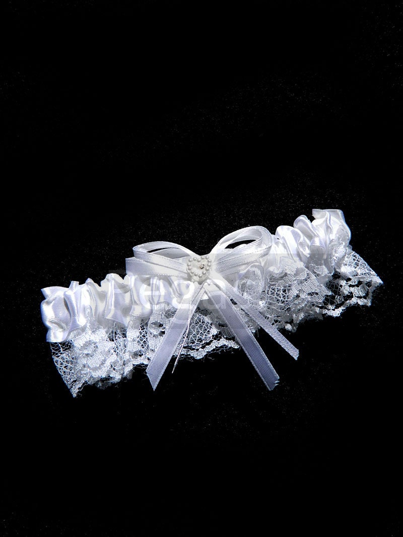 WHITE Lace Toss away Garter with stretchy elastic band. Add